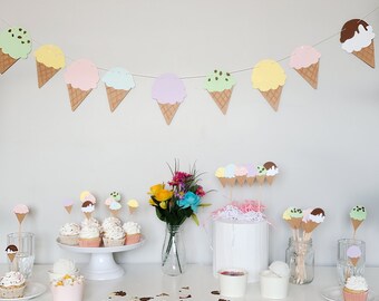 Ice Cream Cone Garland | Ice Cream Party Banner