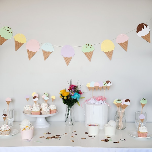 Ice Cream Cone Garland | Ice Cream Party Banner