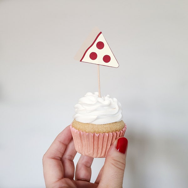 Pizza Cupcake Toppers | Pepperoni Pizza Cupcake Toppers | Veggie Pizza Cupcake Toppers