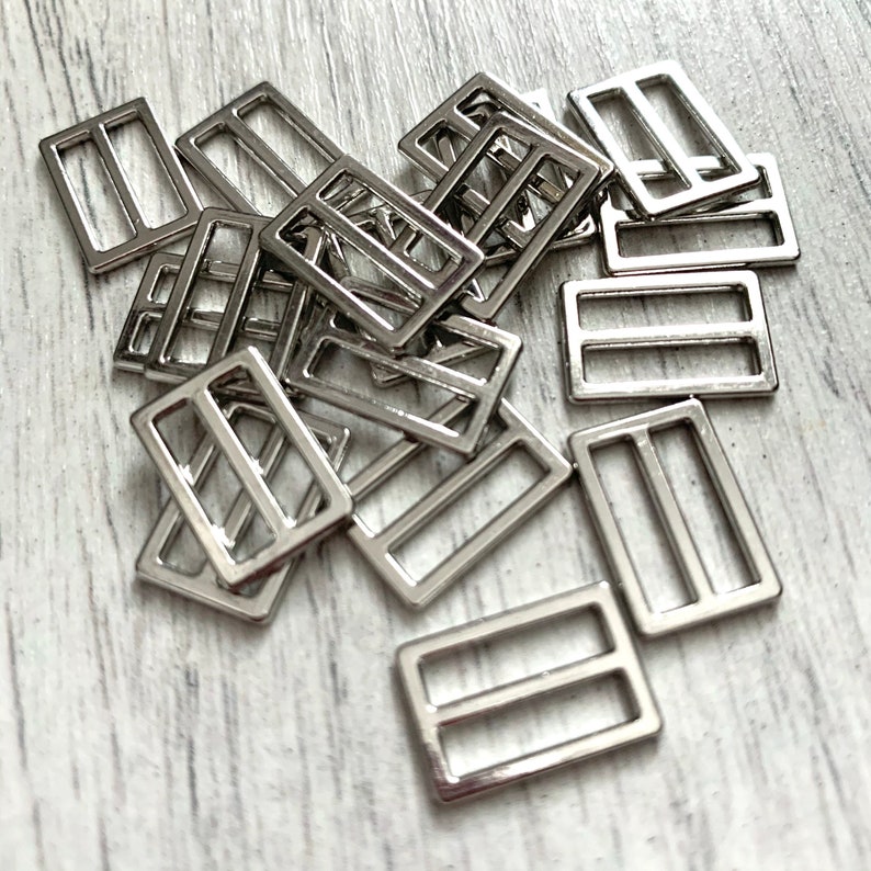 12mm Silver Rectangle Bra Sliders Bra Strap Adjusters Etsy UK