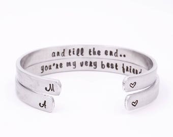 Matching best friend bracelet - Youre my very best friend - Gifts for best friend - Best friend gift - Best friend intial bracelet