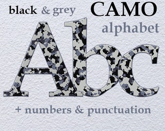 camouflage alphabet clipart printable camo letters army etsy