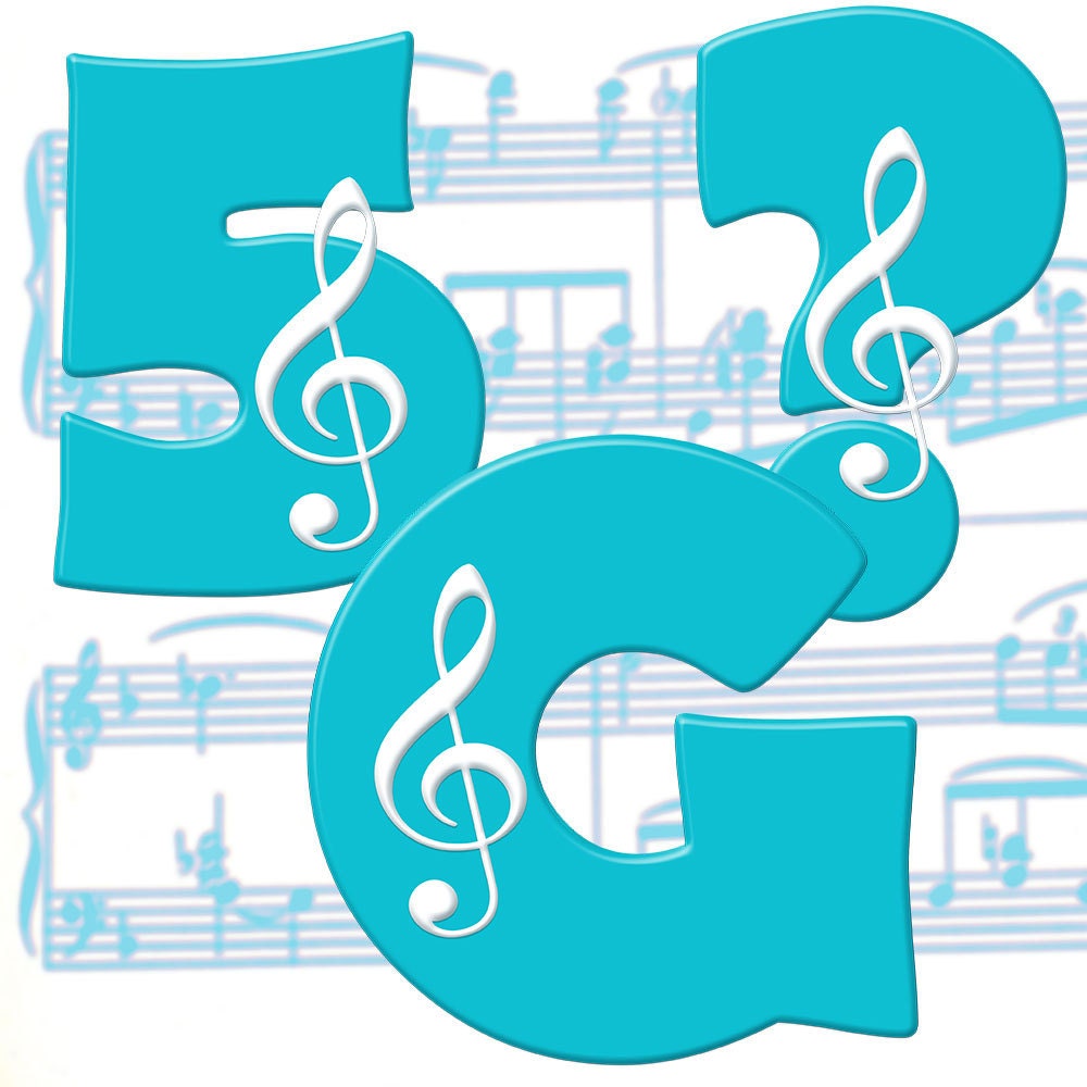 Musical Alphabet Clipart Printable Digital Music Font | Etsy