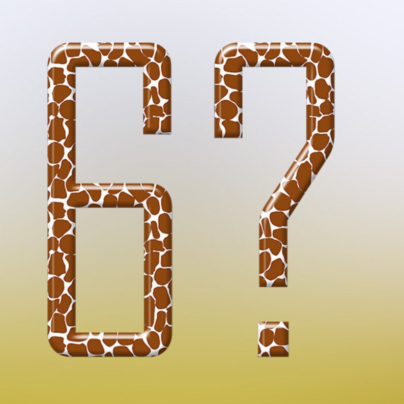giraffe pattern alphabet clipart animal print font brown