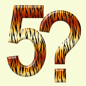 Tiger fur pattern alphabet clipart, digital animal print font, capital and small letters, numbers and punctuation for commercial use image 2
