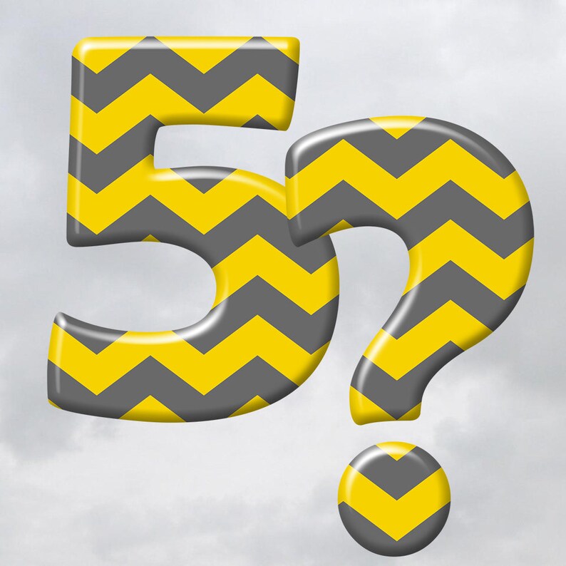 yellow and grey chevron alphabet clipart printable font with etsy