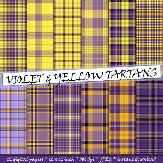 Digital paper set Illuminating scrapbooking Tartan seamless pattern ...