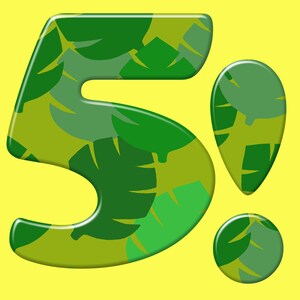 safari alphabet clipart green jungle leaves font printable etsy
