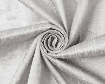 Pewter 100% Pure Silk Dupioni Fabric 54"Wide BTY Drape Blouse Dress Craft FREE SHIPPING