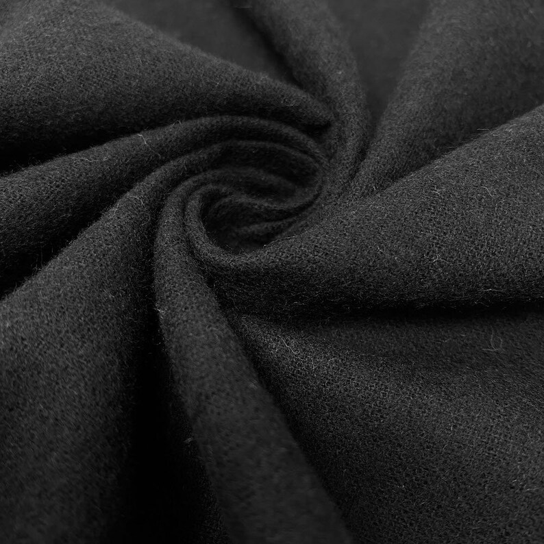Black Cotton Flannel Fabric 45 Wide Soft Warm Comfy by Etsy