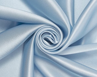 Sky Blue Crepe Back Satin Bridal Fabric for wedding dresses, decorations, drapes, crafts crepeback by the yard