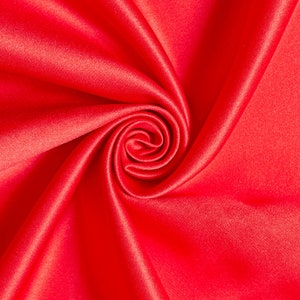 Red Matte Satin (Peau de Soie) Duchess Fabric Bridesmaid Dress 60" Wide Sold BTY