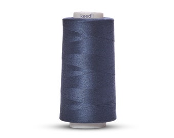 Keedil All Purpose Polyester Serger Sewing Thread - 3000 Yard Spool Navy