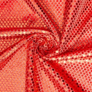 Red Shiny Sequin Dot Confetti Fabric for Sewing Costumes Apparel Crafts by the Yard