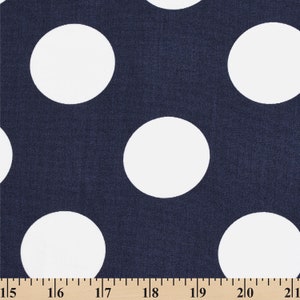 Polka Dot Extra Large Printed Fabric Navy / White 100% Cotton 58/60&quot; Wide Sold By The Yard