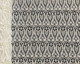 Off White Iris Guipure French Venice Lace Embroidery 52" inches wide many colors