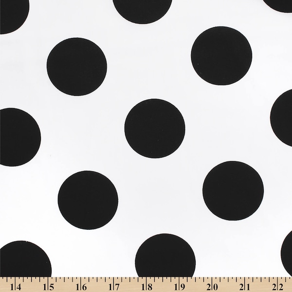 Polka Dot Extra Large Printed Fabric White / Black 100% Cotton 58/60" Wide Sold By The Yard