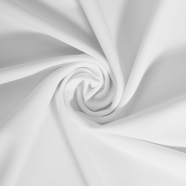 Tissu blanc mat en nylon et élasthanne Milliskin extensible dans les 4 sens de 58 po. de large Vendu par mètre