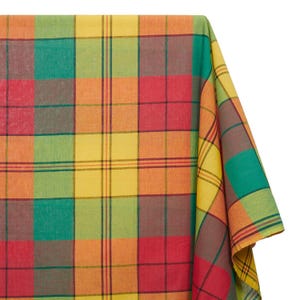 Tela a cuadros Madras (estilo 9031), algodón, hipoalergénica, ligera, de 45 pulgadas, cortada a medida para costura, manualidades, indumentaria, decoración y más.