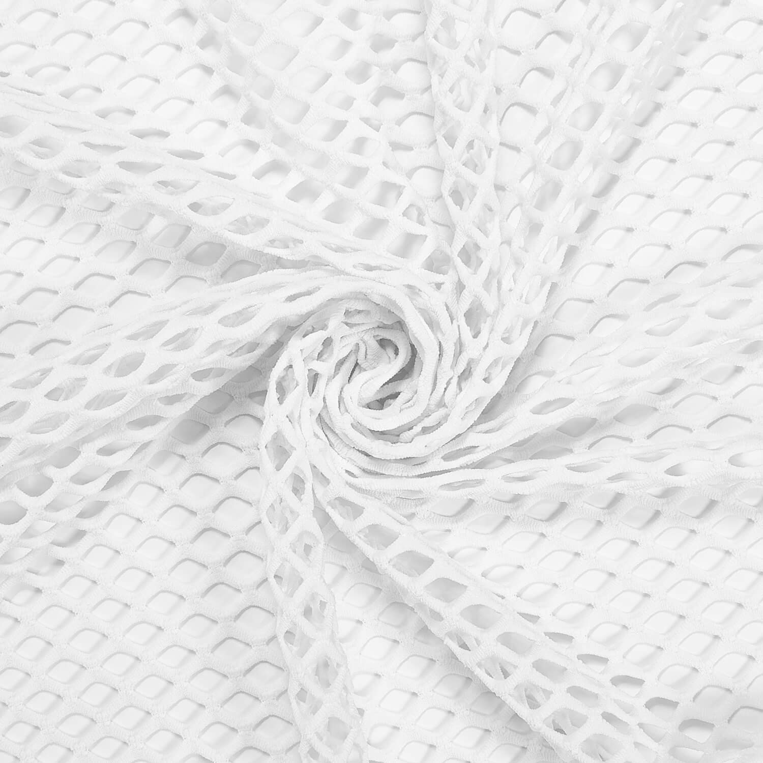 White Cabaret Stretch Mesh Net Fabric Spandex Hole Costume Dance