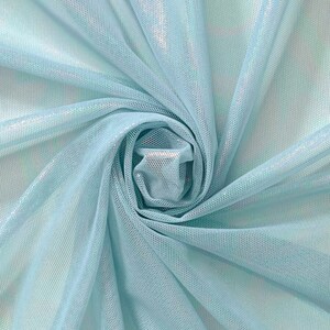 Tie Dye Power Mesh Fabric – Light Blue Sheer Stretch 58” By The Yard
