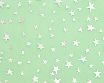 Organza Printed Stars Kelly Green Fabric Crystal Sparkle Shiny Crafts Decorations 60" Wide By the Yard