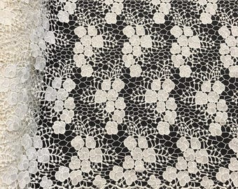 Off White Azalea Guipure French Venice Lace Embroidery 52" inches wide many colors