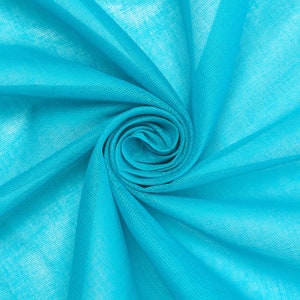 Turquoise 100% Cotton Voile Fabric Solid Pattern 60&quot; Wide By the Yard Apparel, Quilting