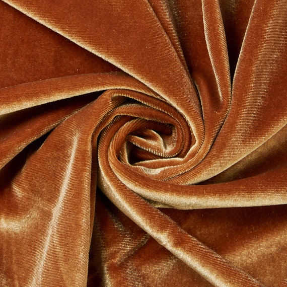 Copper Stretch Velvet Fabric 60'' Wide by the Yard for Sewing Apparel  Costumes Craft