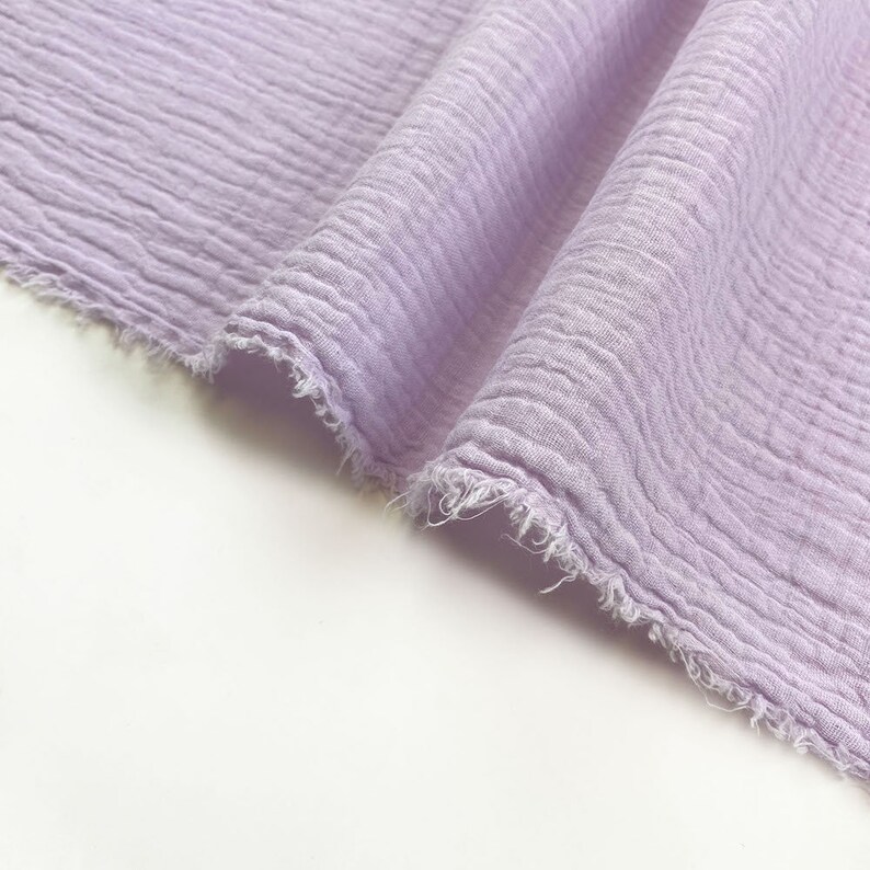Double Cotton Gauze Fabric 100/% Cotton 5152 inches Wide Crinkled Sold BTY Lavender