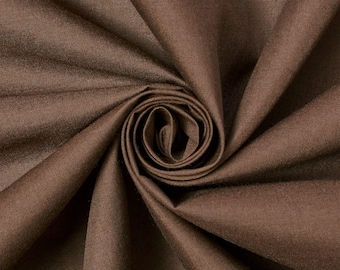 Brown Cotton Polyester Broadcloth Fabric 60" Inches Apparel Solid PolyCotton Per Yard