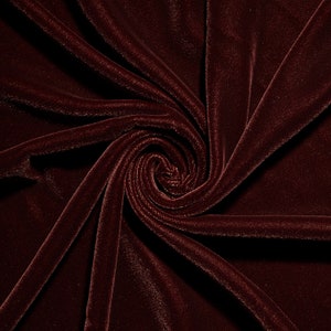 Brown Micro Velvet Fabric Soft 45&quot; inches By the Yard for Sewing Apparel Crafts