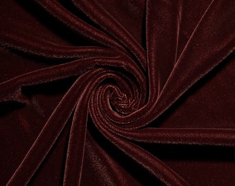 Brown Micro Velvet Fabric Soft 45" inches By the Yard for Sewing Apparel Crafts