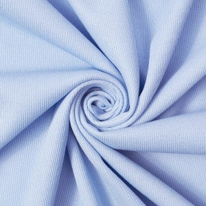Doux French Rib Knit 68&quot; Stretch Fabric By The Yard - Baby Blue