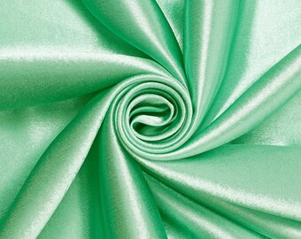 Mint Crepe Back Satin Bridal Fabric for wedding dresses, decorations, drapes, crafts crepeback by the yard