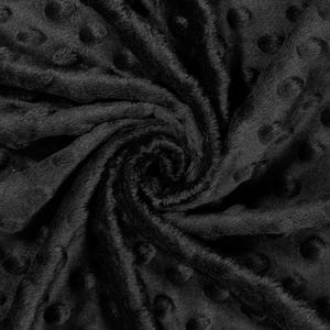 Black Minky Dot Super Soft Cuddle Fleece Fabric 58/60&quot; Sold By The Yard