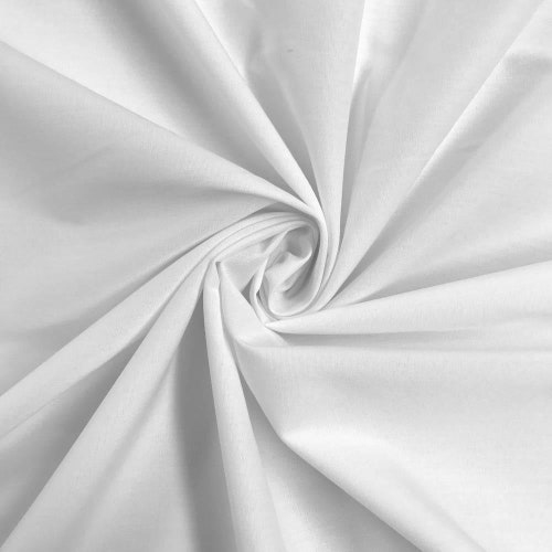 White Stretch Broadcloth Fabric Cotton Polyester Spandex Blend - Etsy