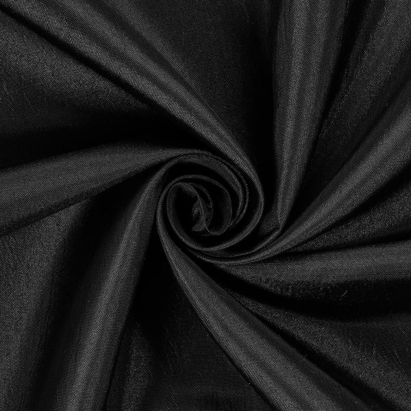 Black Extra Wide Nylon Taffeta Fabric 110" Wide For Table Covers, Backdrops, Curtains, Drapery and Swagging