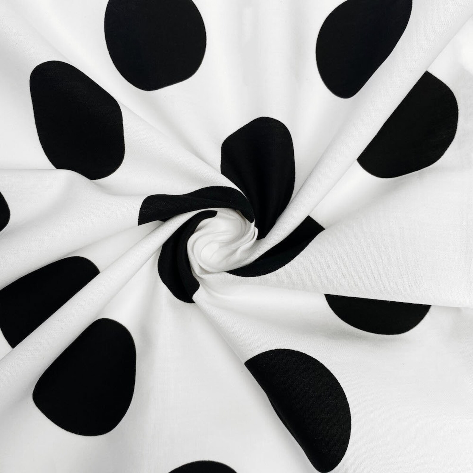 Polka Dot Extra Large Printed Fabric White / Black 100 Cotton Etsy