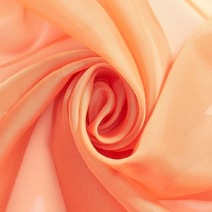 Coral Sheer Voile Fabric 118&quot; Wide Curtain Drapery and Apparel per yard 100% polyester