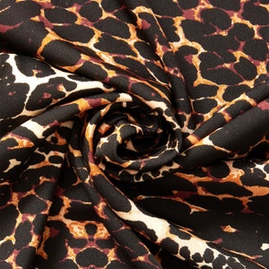 Jaguar Crepe De Chine Print Orange Sheer Polyester 57" By The Yard