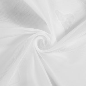 White Sheer Voile Fire Retardant Fabric 118&quot; Wide Curtain Drapery and Apparel per yard 100% polyester