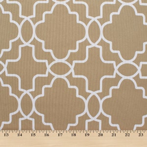 Ottertex™ bedrukte canvasstof waterdicht buiten 60" breed 600 denier op maat gesneden - Trellis Khaki