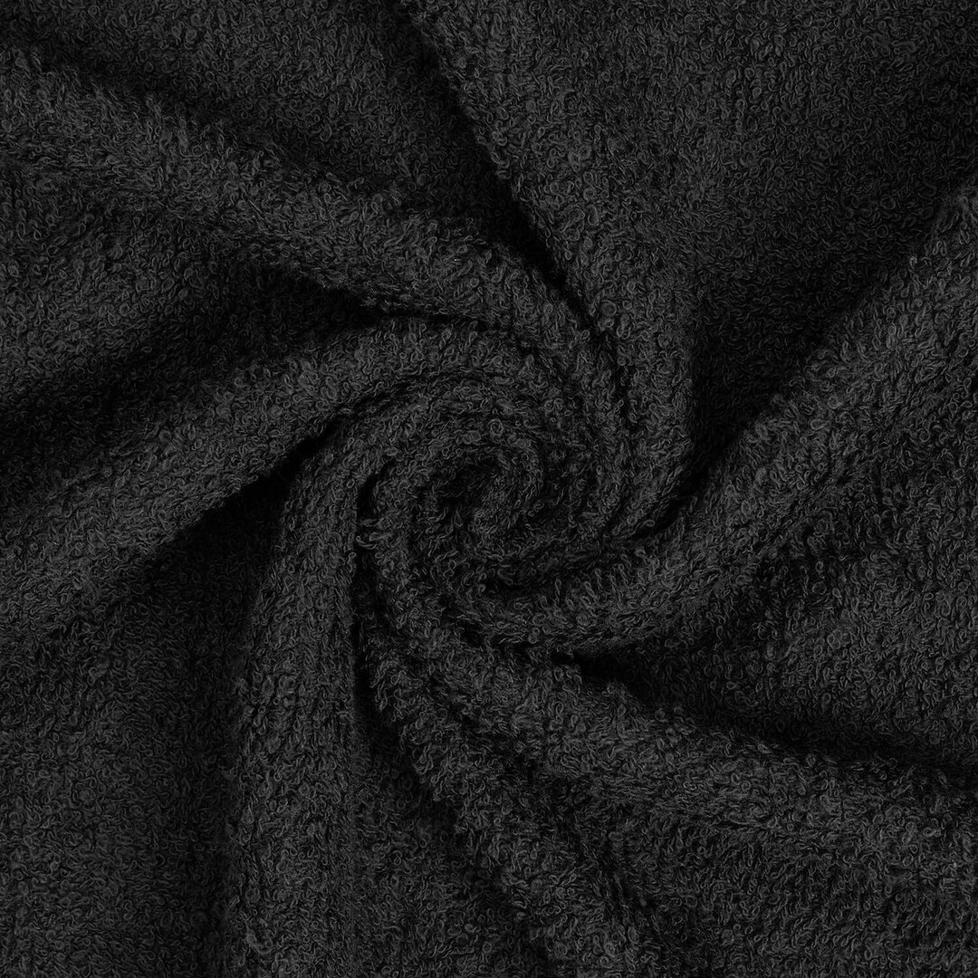 Black Terry Cloth Fabric 45 Wide 100 Cotton Sold by the Yard Etsy
