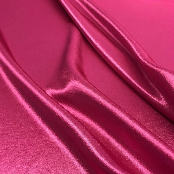 BY THE YARD DRESS GOWN HOME DECOR Fuchsia SOLID CREPE BACK SATIN FABRIC