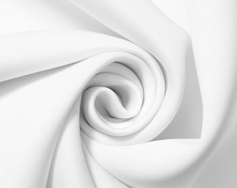 Tejido de punto scuba blanco de 3 mm de grosor, neopreno, poliéster y elastano. Se vende por metro lineal (58 pulgadas) de ancho.
