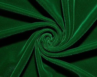 Kelly Green Micro Velvet Fabric Soft 45" inches By the Yard for Sewing Apparel Crafts