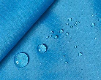 Ottertex® Nylon Ripstop (PU Coated) 70 Denier 100% Nylon 62/62" Wide Waterproof Fabric BTY Turquoise