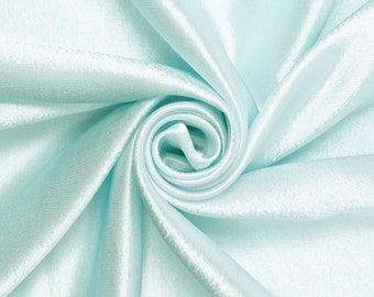 Light Blue Crepe Back Satin Bridal Fabric for wedding dresses, decorations, drapes, crafts crepeback by the yard