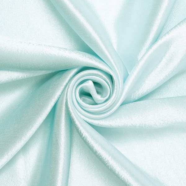 Light Blue Crepe Back Satin Bridal Fabric for wedding dresses, decorations, drapes, crafts crepeback by the yard